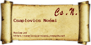 Csaplovics Noémi névjegykártya