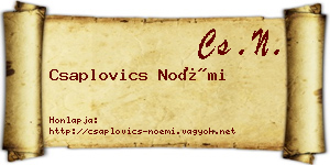 Csaplovics Noémi névjegykártya